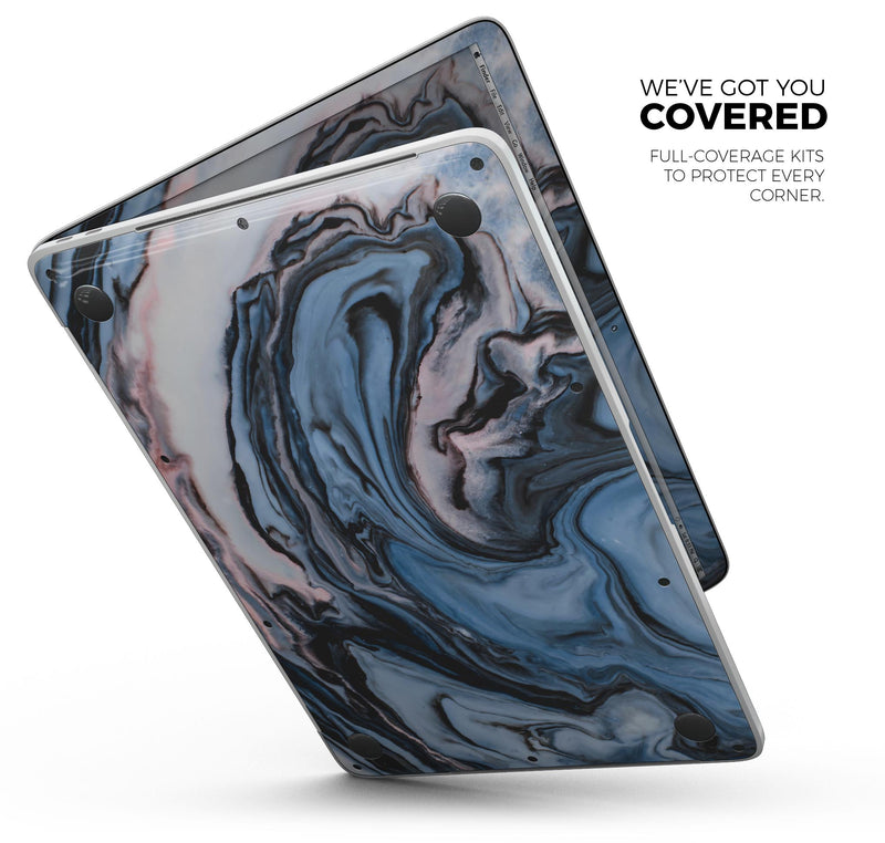 Modern Marble Subtle Blue Mix V1 - Skin Decal Wrap Kit Compatible with the Apple MacBook Pro, Pro with Touch Bar or Air (11", 12", 13", 15" & 16" - All Versions Available)