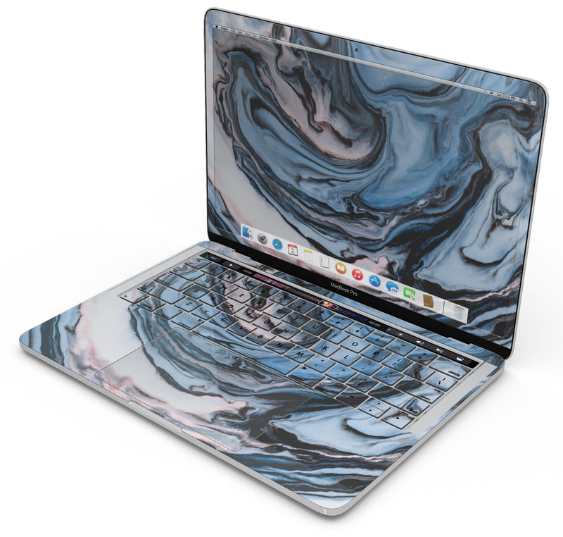 Modern Marble Subtle Blue Mix V1 - Skin Decal Wrap Kit Compatible with the Apple MacBook Pro, Pro with Touch Bar or Air (11", 12", 13", 15" & 16" - All Versions Available)