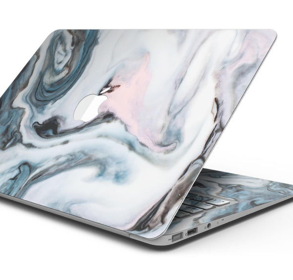 Modern Marble Subtle Blue Mix V2 - Skin Decal Wrap Kit Compatible with the Apple MacBook Pro, Pro with Touch Bar or Air (11", 12", 13", 15" & 16" - All Versions Available)