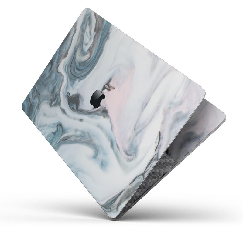 Modern Marble Subtle Blue Mix V2 - Skin Decal Wrap Kit Compatible with the Apple MacBook Pro, Pro with Touch Bar or Air (11", 12", 13", 15" & 16" - All Versions Available)