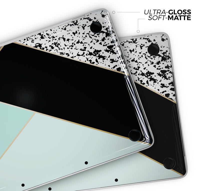Modern Geometric Mint V1 - Skin Decal Wrap Kit Compatible with the Apple MacBook Pro, Pro with Touch Bar or Air (11", 12", 13", 15" & 16" - All Versions Available)