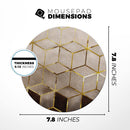Modern Gold Hex V1// WaterProof Rubber Foam Backed Anti-Slip Mouse Pad for Home Work Office or Gaming Computer Desk