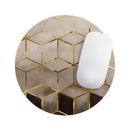 Modern Gold Hex V1// WaterProof Rubber Foam Backed Anti-Slip Mouse Pad for Home Work Office or Gaming Computer Desk