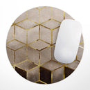 Modern Gold Hex V1// WaterProof Rubber Foam Backed Anti-Slip Mouse Pad for Home Work Office or Gaming Computer Desk