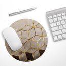 Modern Gold Hex V1// WaterProof Rubber Foam Backed Anti-Slip Mouse Pad for Home Work Office or Gaming Computer Desk