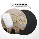 Modern Gold Hex V1// WaterProof Rubber Foam Backed Anti-Slip Mouse Pad for Home Work Office or Gaming Computer Desk
