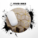 Modern Gold Hex V1// WaterProof Rubber Foam Backed Anti-Slip Mouse Pad for Home Work Office or Gaming Computer Desk
