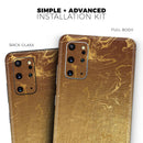 Molten Gold Digital Foil Swirl V11 - Premium Vinyl Skin Decal for Samsung Galaxy S25 Ultra, S24, S23, S22 & All Galaxy S Models