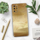 Molten Gold Digital Foil Swirl V12 - Skin-Kit for the Samsung Galaxy S-Series S20, S20 Plus, S20 Ultra , S10 & others (All Galaxy Devices Available)