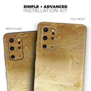 Molten Gold Digital Foil Swirl V12 - Skin-Kit for the Samsung Galaxy S-Series S20, S20 Plus, S20 Ultra , S10 & others (All Galaxy Devices Available)