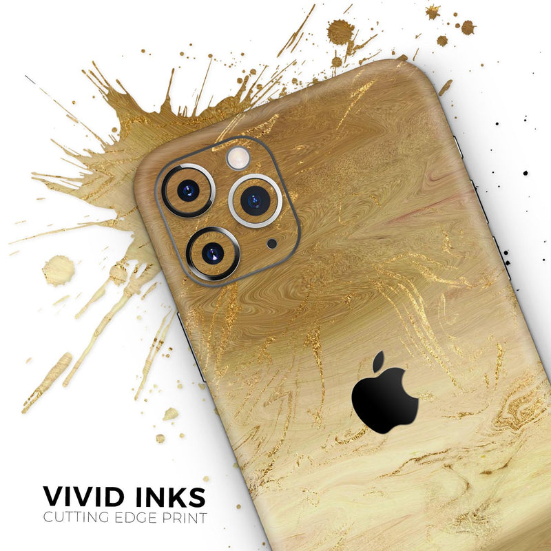 Molten Gold Digital Foil Swirl V12 // Skin-Kit compatible with the Apple iPhone 14, 13, 12, 12 Pro Max, 12 Mini, 11 Pro, SE, X/XS + (All iPhones Available)