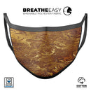 Molten Gold Digital Foil Swirl V2 - Made in USA Mouth Cover Unisex Anti-Dust Cotton Blend Reusable & Washable Face Mask with Adjustable Sizing for Adult or Child