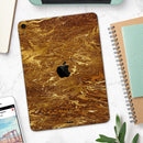 Molten Gold Digital Foil Swirl V2 - Full Body Skin Decal for the Apple iPad Pro 12.9", 11", 10.5", 9.7", Air or Mini (All Models Available)