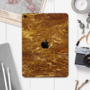 Molten Gold Digital Foil Swirl V2 - Full Body Skin Decal for the Apple iPad Pro 12.9", 11", 10.5", 9.7", Air or Mini (All Models Available)