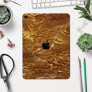 Molten Gold Digital Foil Swirl V2 - Full Body Skin Decal for the Apple iPad Pro 12.9", 11", 10.5", 9.7", Air or Mini (All Models Available)