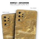 Molten Gold Digital Foil Swirl V4 - Premium Vinyl Skin Decal for Samsung Galaxy S25 Ultra, S24, S23, S22 & All Galaxy S Models
