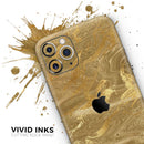Molten Gold Digital Foil Swirl V4 - Vinyl Skin Wrap for iPhone 17 Pro Max, 17 Pro, 17 Air, 17, 16 & All Models — Soft Matte or Ultra Gloss