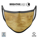 Molten Gold Digital Foil Swirl V5 - Made in USA Mouth Cover Unisex Anti-Dust Cotton Blend Reusable & Washable Face Mask with Adjustable Sizing for Adult or Child