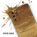 Molten Gold Digital Foil Swirl V7 - Skin-Kit for the Samsung Galaxy S-Series S20, S20 Plus, S20 Ultra , S10 & others (All Galaxy Devices Available)