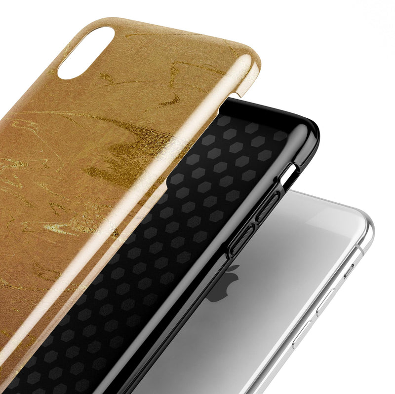 Molten Gold Digital Foil Swirl V8 - iPhone X Swappable Hybrid Case