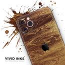 Molten Gold Digital Foil Swirl V9 - Vinyl Skin Wrap for iPhone 17 Pro Max, 17 Pro, 17 Air, 17, 16 & All Models — Soft Matte or Ultra Gloss