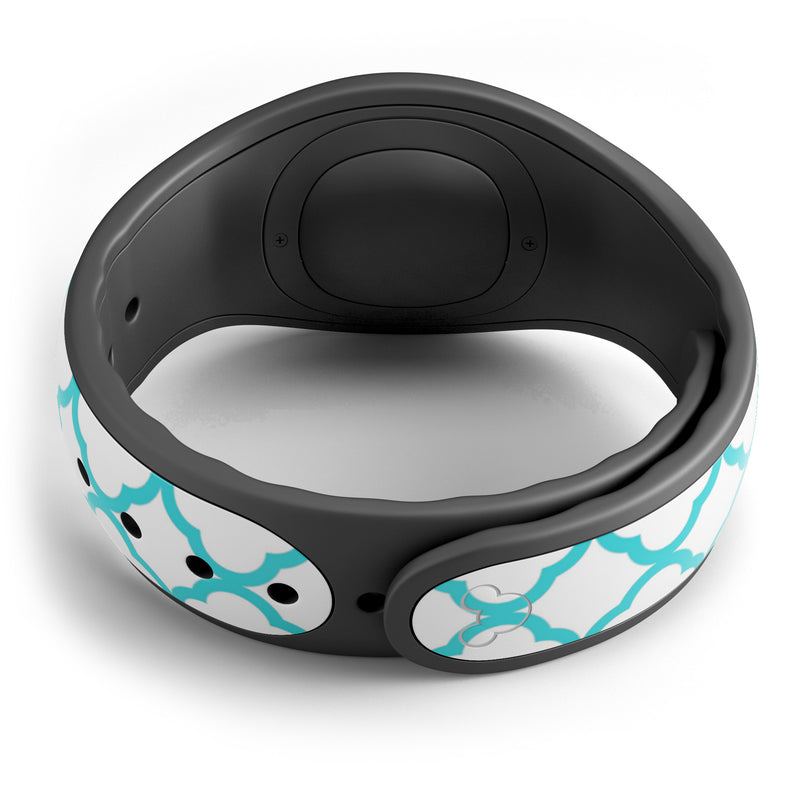 Moracan Teal on White - Decal Skin Wrap Kit for the Disney Magic Band