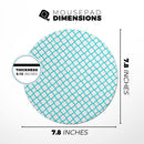 Moracan Teal on White// WaterProof Rubber Foam Backed Anti-Slip Mouse Pad for Home Work Office or Gaming Computer Desk