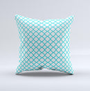 Moracan Teal on White Ink-Fuzed Decorative Throw Pillow