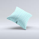Moracan Teal on White Ink-Fuzed Decorative Throw Pillow