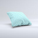 Moracan Teal on White Ink-Fuzed Decorative Throw Pillow
