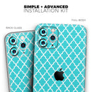 Morocan Teal Pattern - Vinyl Skin Wrap for iPhone 17 Pro Max, 17 Pro, 17 Air, 17, 16 & All Models — Soft Matte or Ultra Gloss