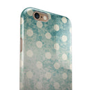 Mottled Aqua and White Polkadots-10 iPhone 6/6s or 6/6s Plus 2-Piece Hybrid INK-Fuzed Case