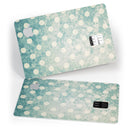 Mottled Aqua and White Polkadots-10 - Premium Protective Decal Skin-Kit for the Apple Credit Card