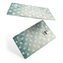 Mottled Aqua and White Polkadots-10 - Premium Protective Decal Skin-Kit for the Apple Credit Card