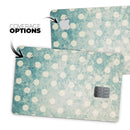 Mottled Aqua and White Polkadots-10 - Premium Protective Decal Skin-Kit for the Apple Credit Card