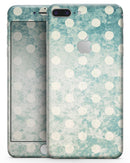 Mottled Aqua and White Polkadots-10 - Skin-kit for the iPhone 8 or 8 Plus