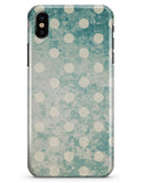 Mottled Aqua and White Polkadots-10 - iPhone X Clipit Case