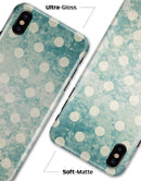 Mottled Aqua and White Polkadots-10 - iPhone X Clipit Case
