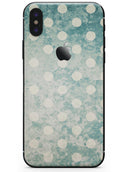 Mottled Aqua and White Polkadots-10 - iPhone X Skin-Kit