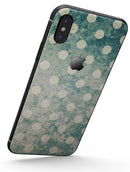 Mottled Aqua and White Polkadots-10 - iPhone X Skin-Kit