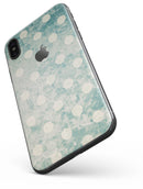 Mottled Aqua and White Polkadots-10 - iPhone X Skin-Kit