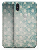 Mottled Aqua and White Polkadots-10 - iPhone X Skin-Kit