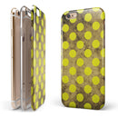 Mottled Black and Yellow Polkadots iPhone 6/6s or 6/6s Plus 2-Piece Hybrid INK-Fuzed Case