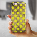 Mottled Black and Yellow Polkadots iPhone 6/6s or 6/6s Plus 2-Piece Hybrid INK-Fuzed Case