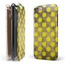 Mottled Black and Yellow Polkadots iPhone 6/6s or 6/6s Plus 2-Piece Hybrid INK-Fuzed Case