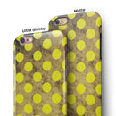 Mottled Black and Yellow Polkadots iPhone 6/6s or 6/6s Plus 2-Piece Hybrid INK-Fuzed Case