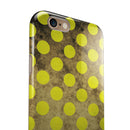 Mottled Black and Yellow Polkadots iPhone 6/6s or 6/6s Plus 2-Piece Hybrid INK-Fuzed Case