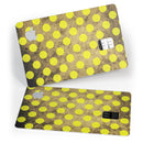 Mottled Black and Yellow Polkadots - Premium Protective Decal Skin-Kit for the Apple Credit Card