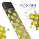 Mottled Black and Yellow Polkadots - Premium Decal Protective Skin-Wrap Sticker compatible with the Juul Labs vaping device