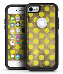 Mottled Black and Yellow Polkadots - iPhone 7 or 7 Plus Commuter Case Skin Kit